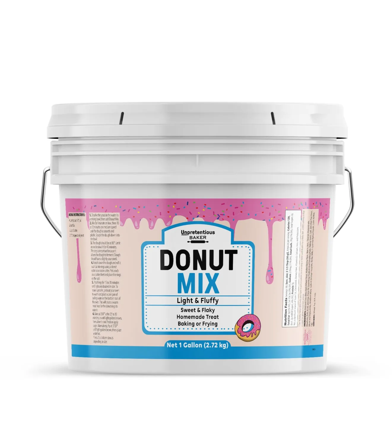 Unpretentious Raised Donut Mix, 1 Gallon, Baking & Frying, Light & Fluffy, Tender & Flaky