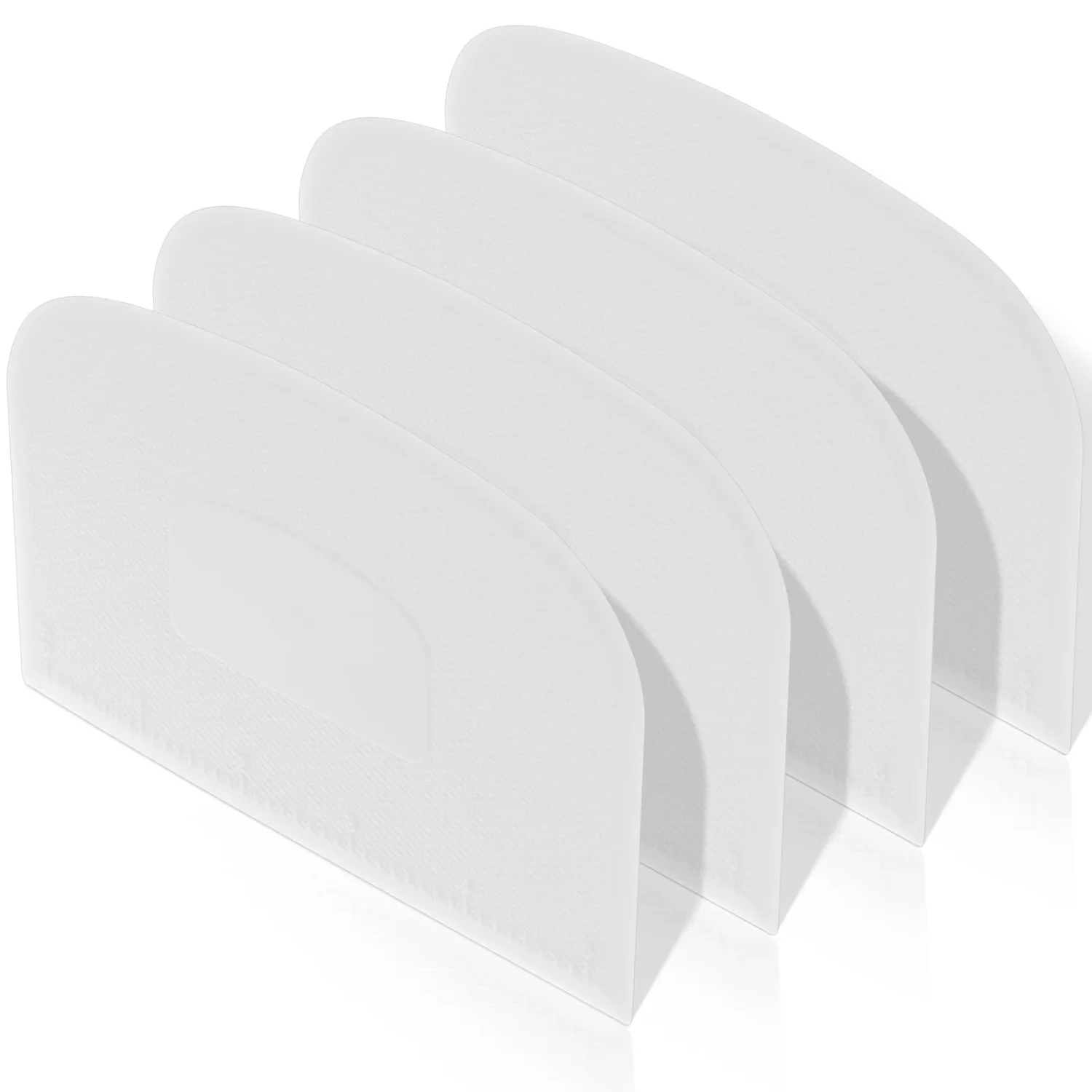 4 Pieces Plastic Dough Scraper Flexible Dough Cutter Plastic Bench Scraper for Baking Dough Spatula Plastic Dough Cutter Bowl Scraper Baking Tools Kitchen Multipurpose Food Scrappers for Bread Cake