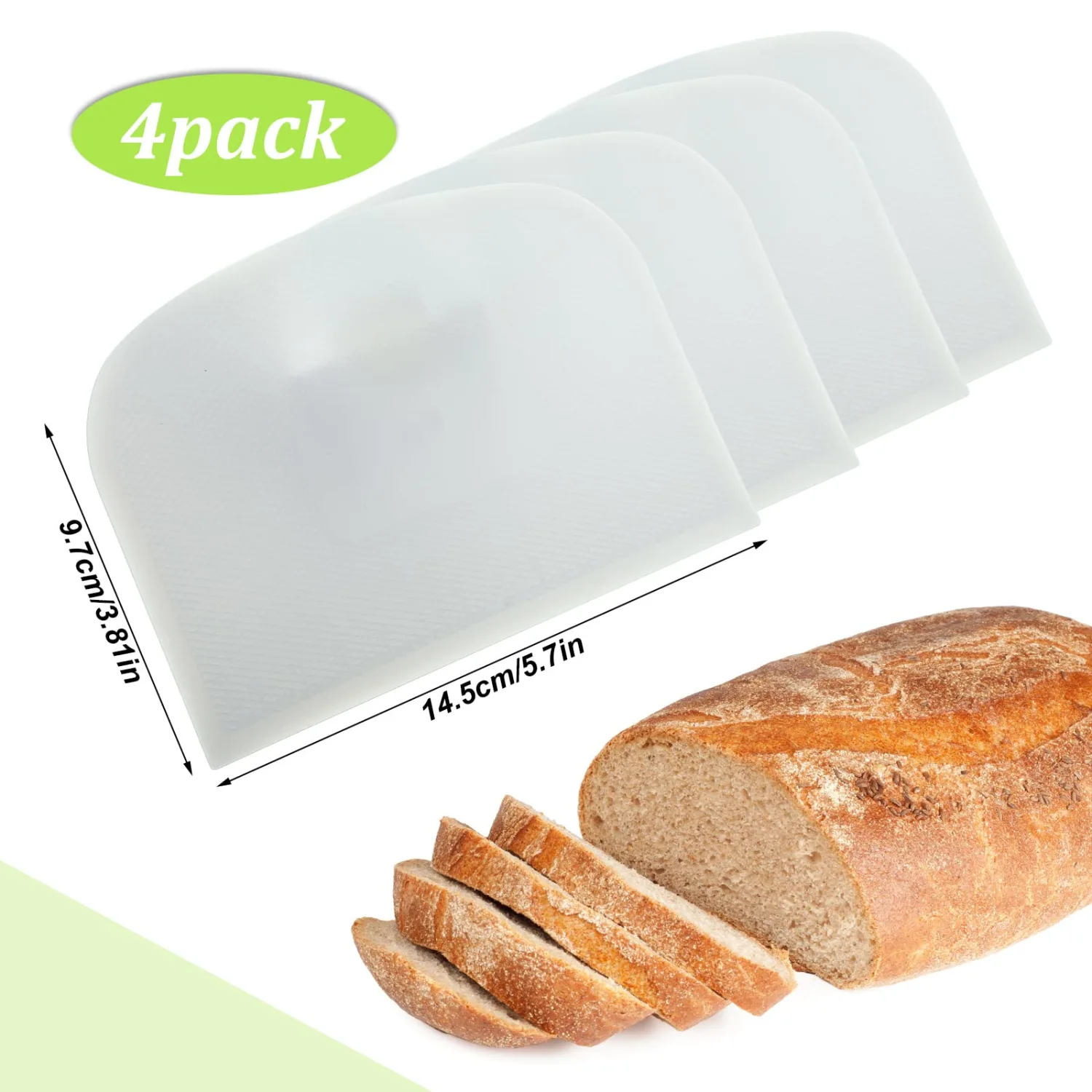 4 Pieces Plastic Dough Scraper Flexible Dough Cutter Plastic Bench Scraper for Baking Dough Spatula Plastic Dough Cutter Bowl Scraper Baking Tools Kitchen Multipurpose Food Scrappers for Bread Cake