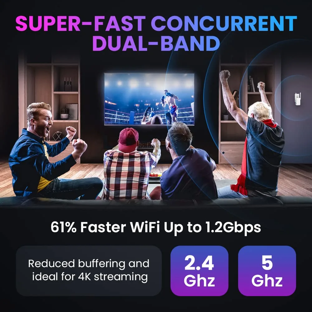 All-New2024 WiFi Extender 1.2Gb/s Signal Booster | Dual Band 5GHz & 2.4GHz, New Gen up to 4X Faster, Longest Range Than Ever Super Antennas, Signal Amplifier w/Ethernet Port, Alexa Compatible