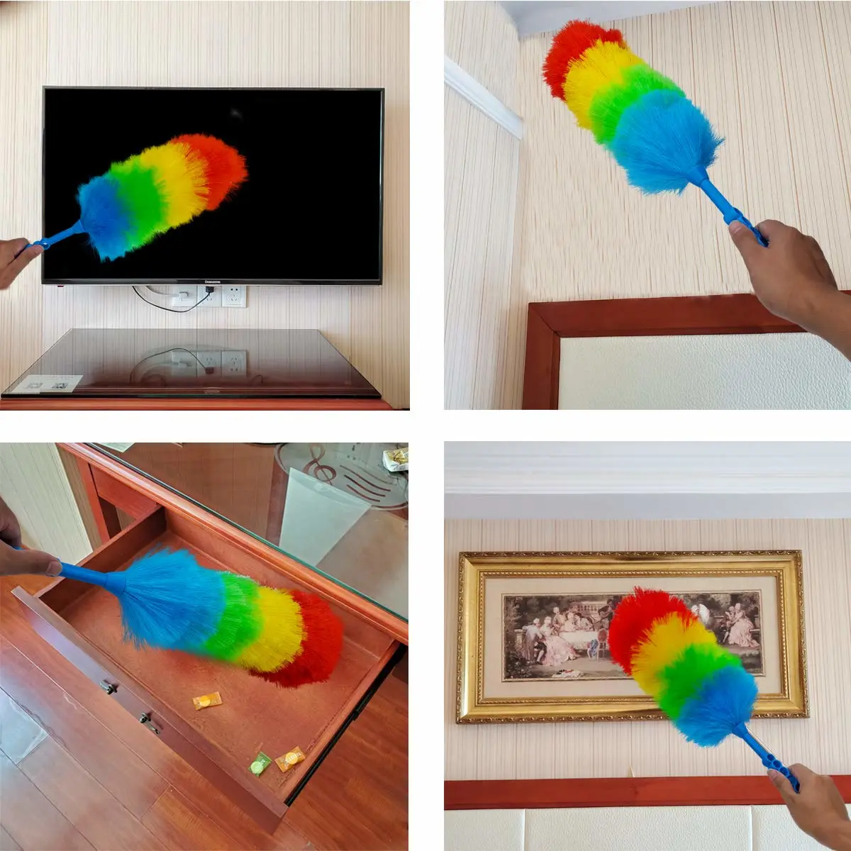 Tockrop 2 Pack Upgrade 19” Static Duster Beandable and Washable - More Fibers Bigger Head Less Loss of Fiber Duster