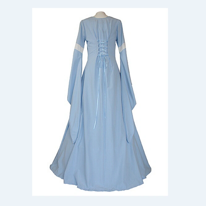 Womens Medieval Dress Renaissance Costumes Irish Over Long Dress Cosplay Retro Gown