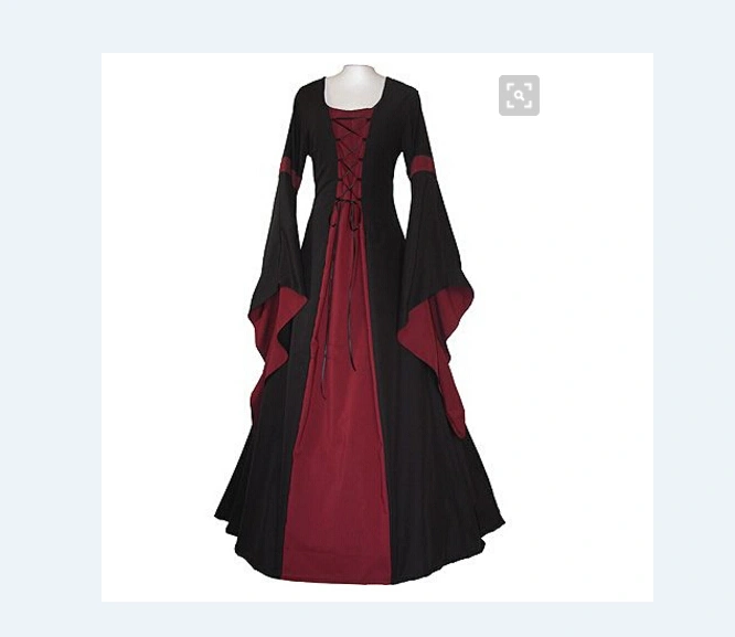 Womens Medieval Dress Renaissance Costumes Irish Over Long Dress Cosplay Retro Gown