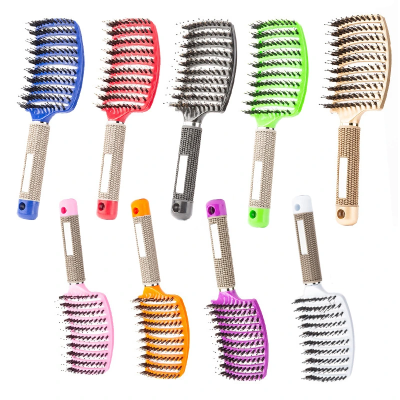 Hair Scalp Massage Comb Bristle Nylon Hairbrush Wet Curly Hair Styling Tool