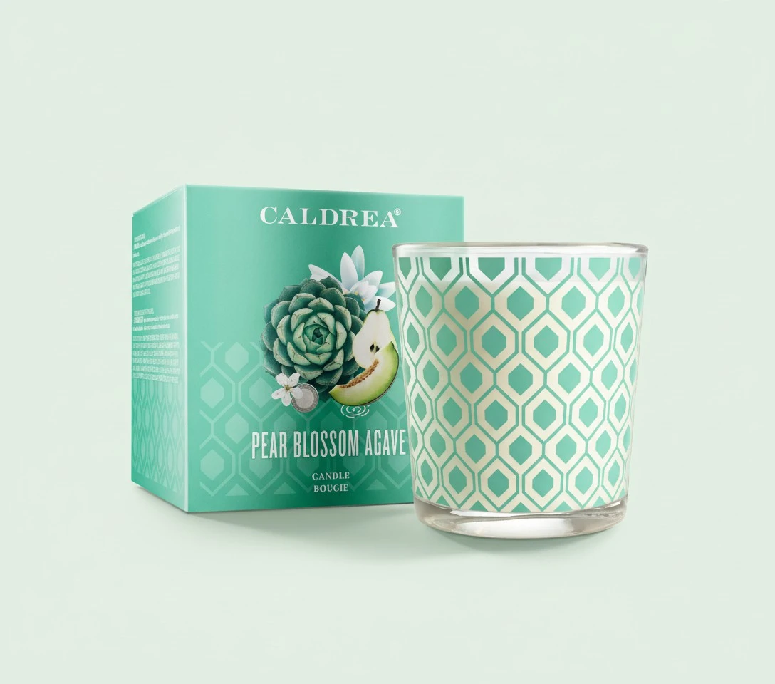 Caldrea Scented Candle, Made With Essential Oils And Other Thoughtfully Chosen Ingredients, 45 Hour Burn Time, Pear Blossom Agave Scent, 8.1 Oz