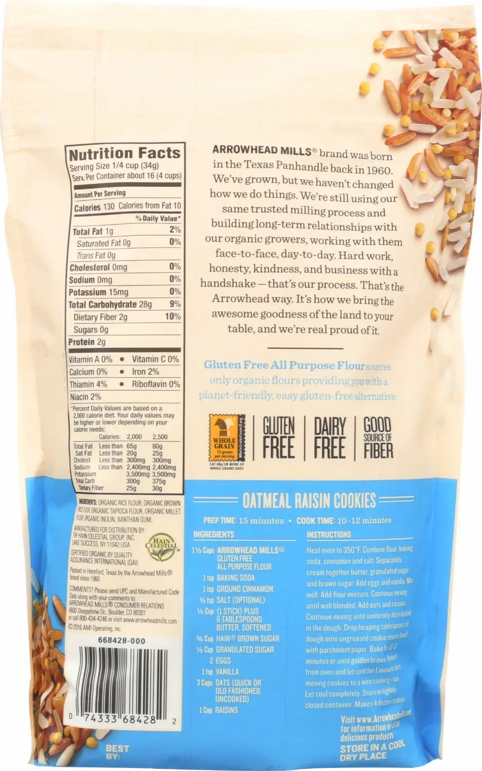ARROWHEAD MILLS Organic All Purpose Flour, 20 OZ