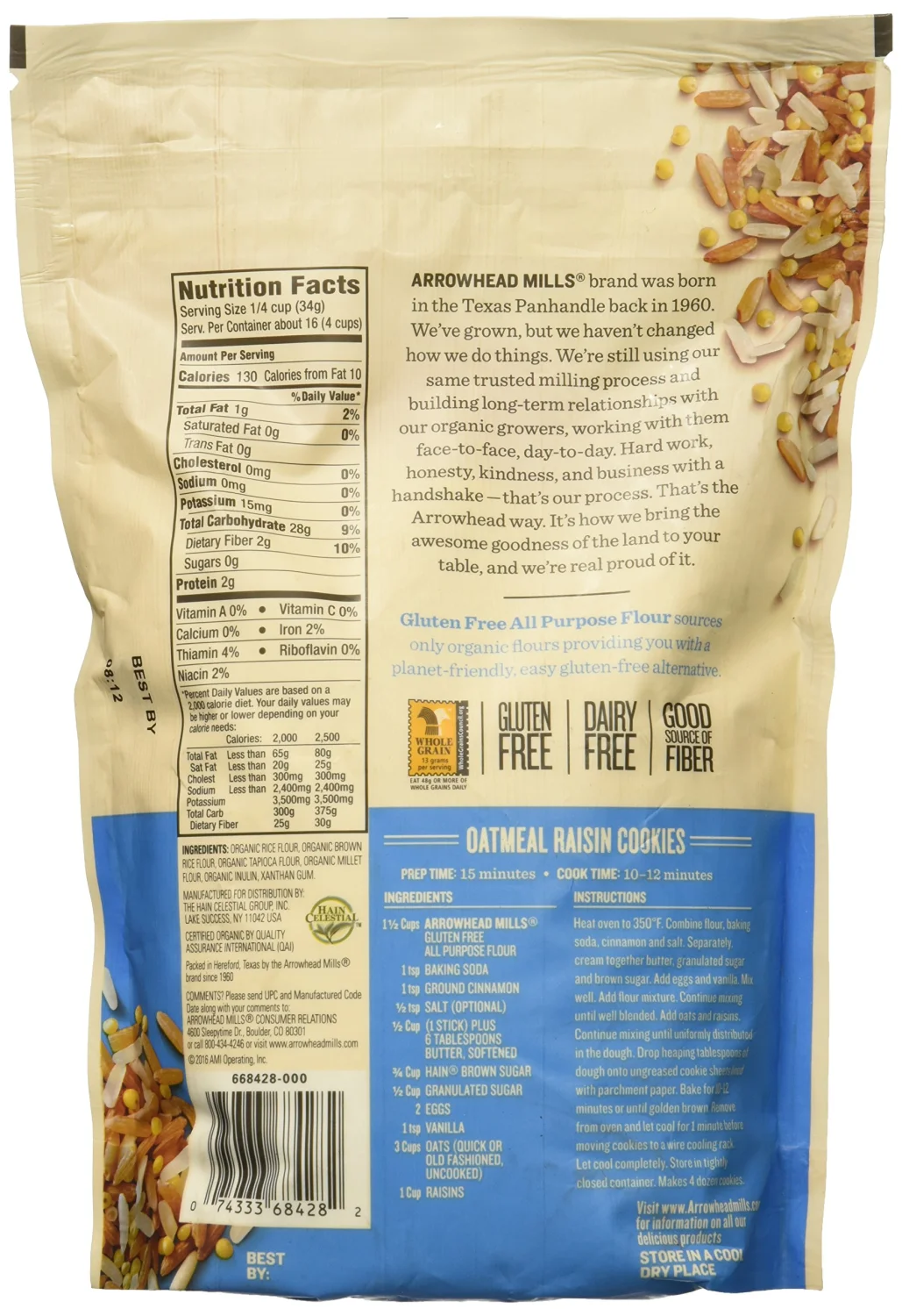 ARROWHEAD MILLS Organic All Purpose Flour, 20 OZ