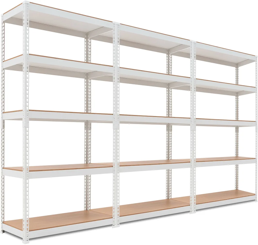 HOMEDANT 5 Tier White Storage Shelves Adjustable Laminated Boltless Garage Metal Shelving Unit Heavy Duty Utility Rack Shelf Warehouse Pantry Closet Kitchen 35.9" W x 16.2" D x 71.3" H White 3Pack