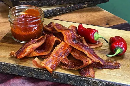 JURASSIC JERKY’S Carnivore Carnivore Candy Bacon Jerky - Spicy Sriracha Flavor - Single Pack - (1) 2 oz bag