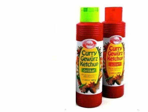 2 Set Hela 2 Flavor Curry Gewurz Ketchup (1) Mild and (1) Hot - 2 Pack Bundle - 300 ml each