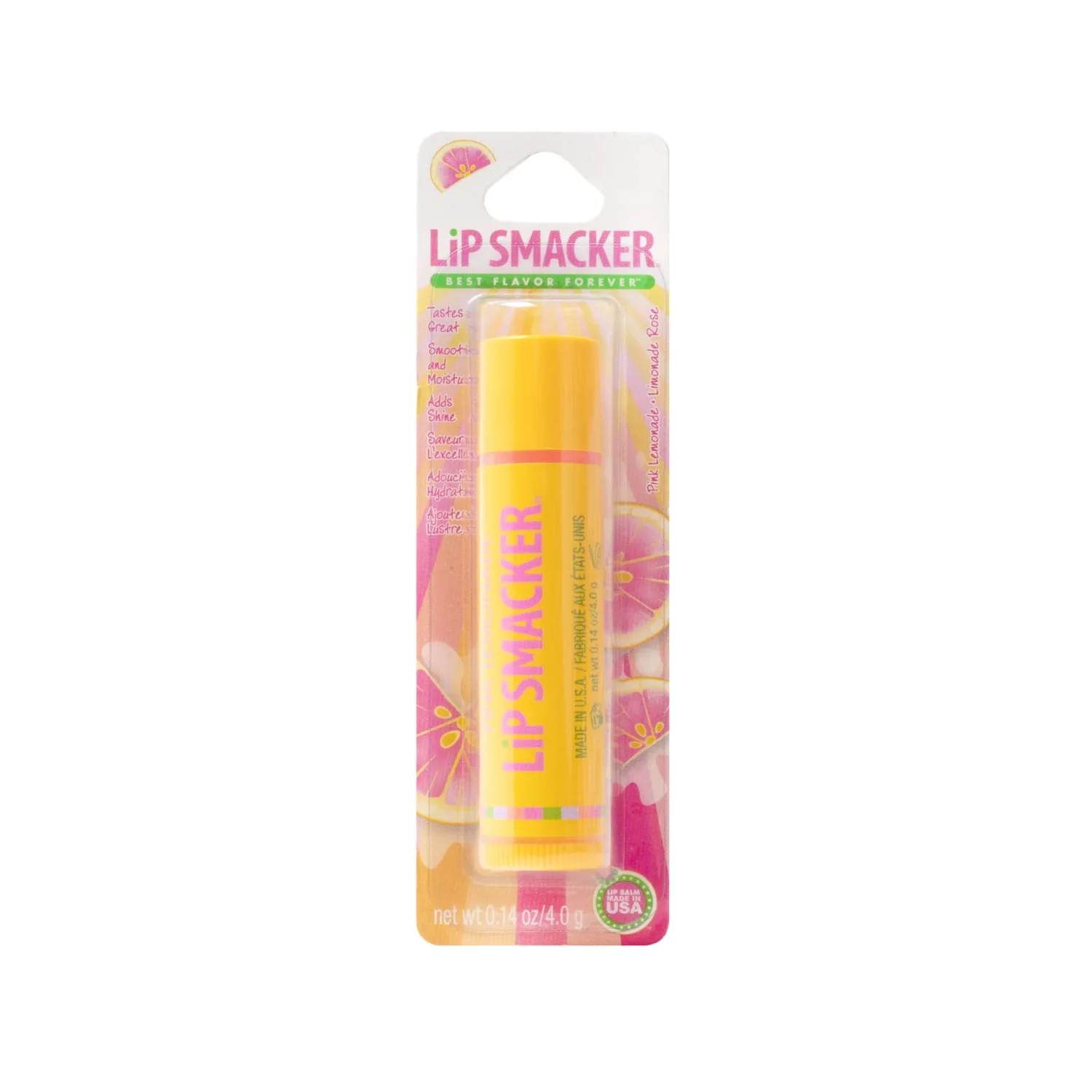Lip Smacker Flavored Lip Balm, Sweet & Tart, Moisturizing, Soothing, Cruelty-Free & Vegan - Pink Lemonade