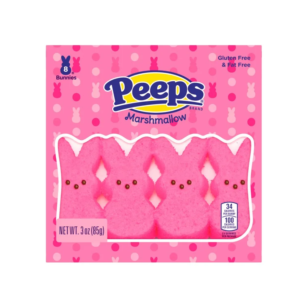 Peep (1 bag) Easter Pink Marshmallow Bunny Candy - 8 Bunnies per Bag - Gluten & Fat Free - 3 oz / 85 g