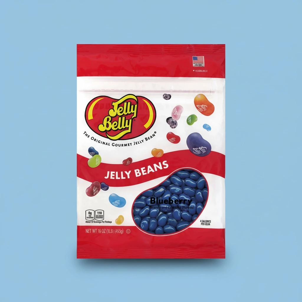 Jelly Belly Blueberry Jelly Beans - 1 Pound (16 Ounces) Resealable Bag - Genuine, Official, Straight from the Source