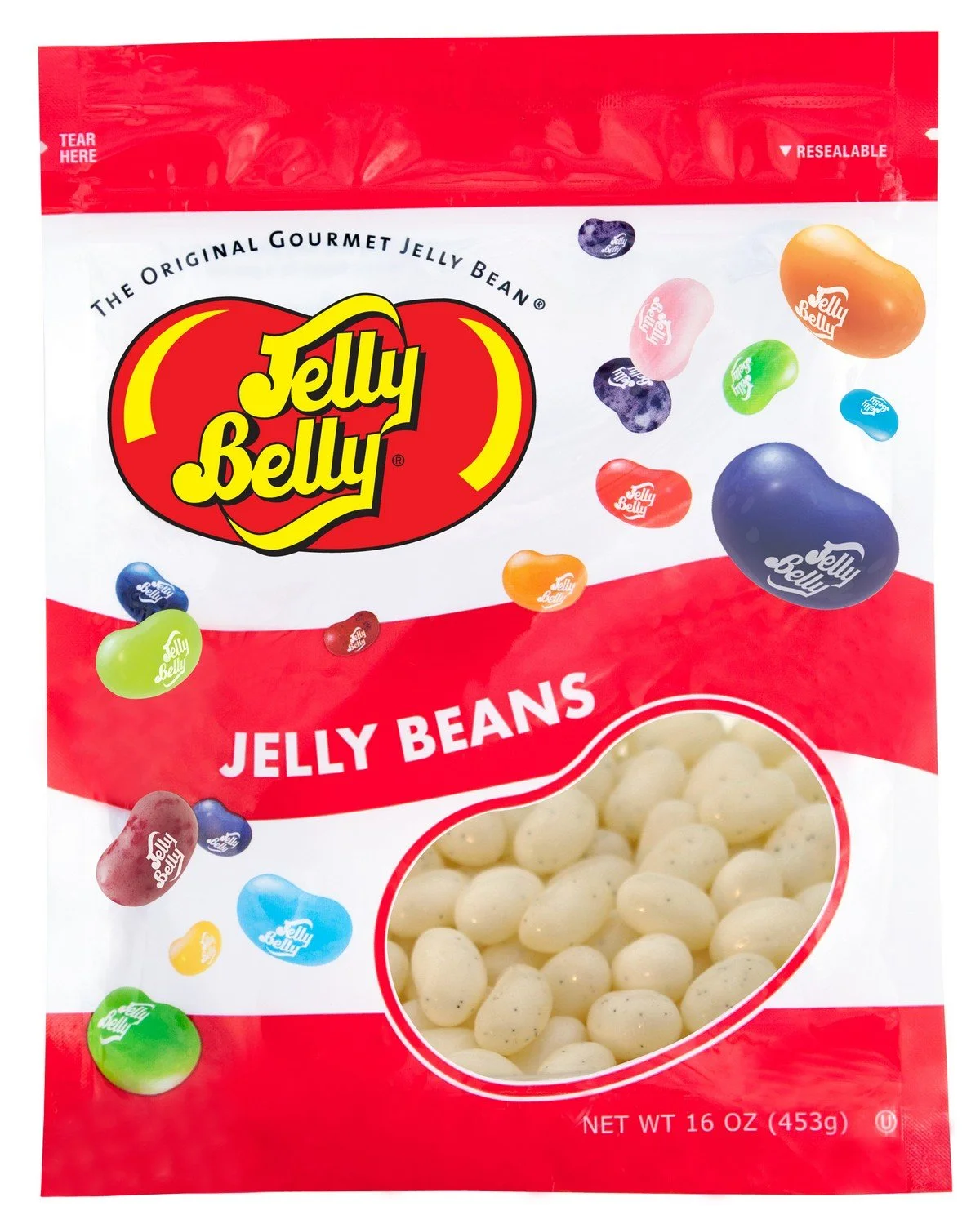 Jelly Belly French Vanilla Jelly Beans - 1 Pound (16 Ounces) Resealable Bag - Genuine, Official, Straight from the Source
