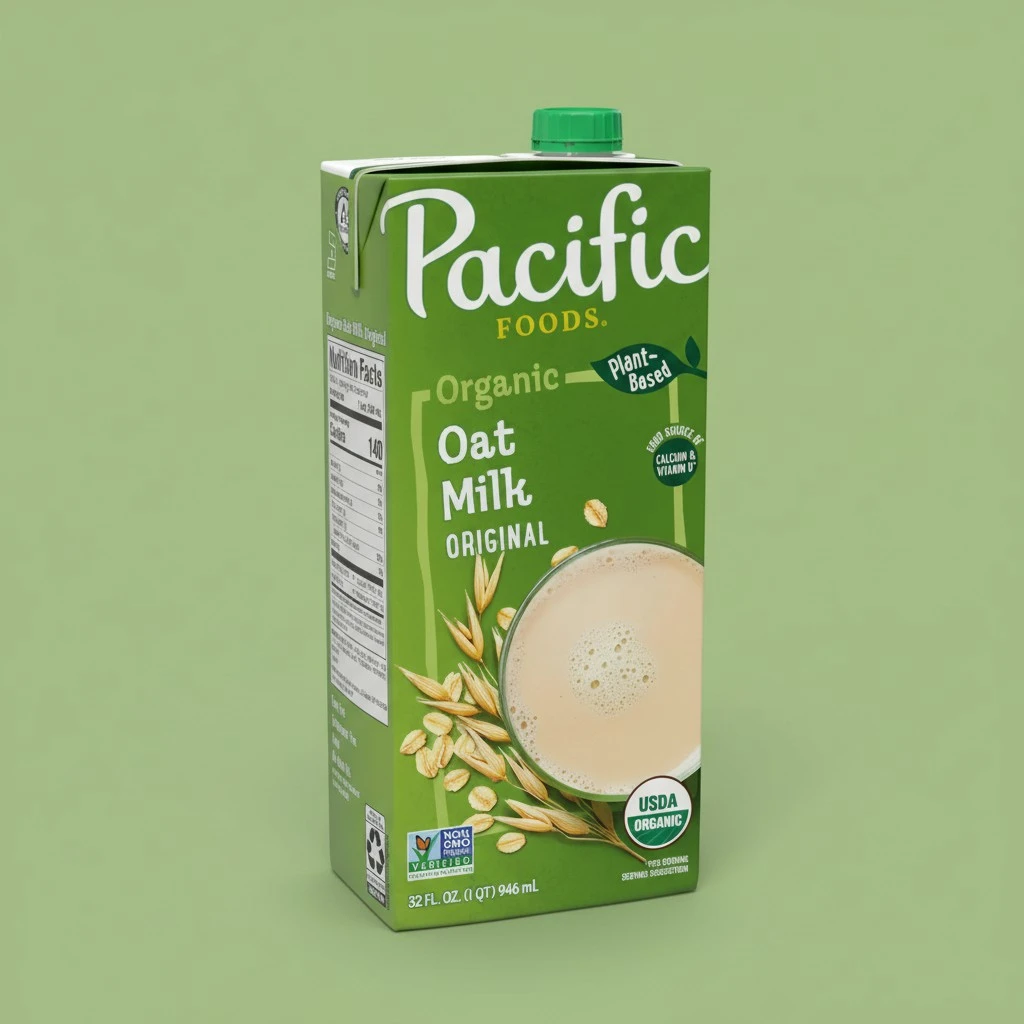 Pacific Foods Original Organic Oat Milk, Plant Based Milk, 32 oz Carton