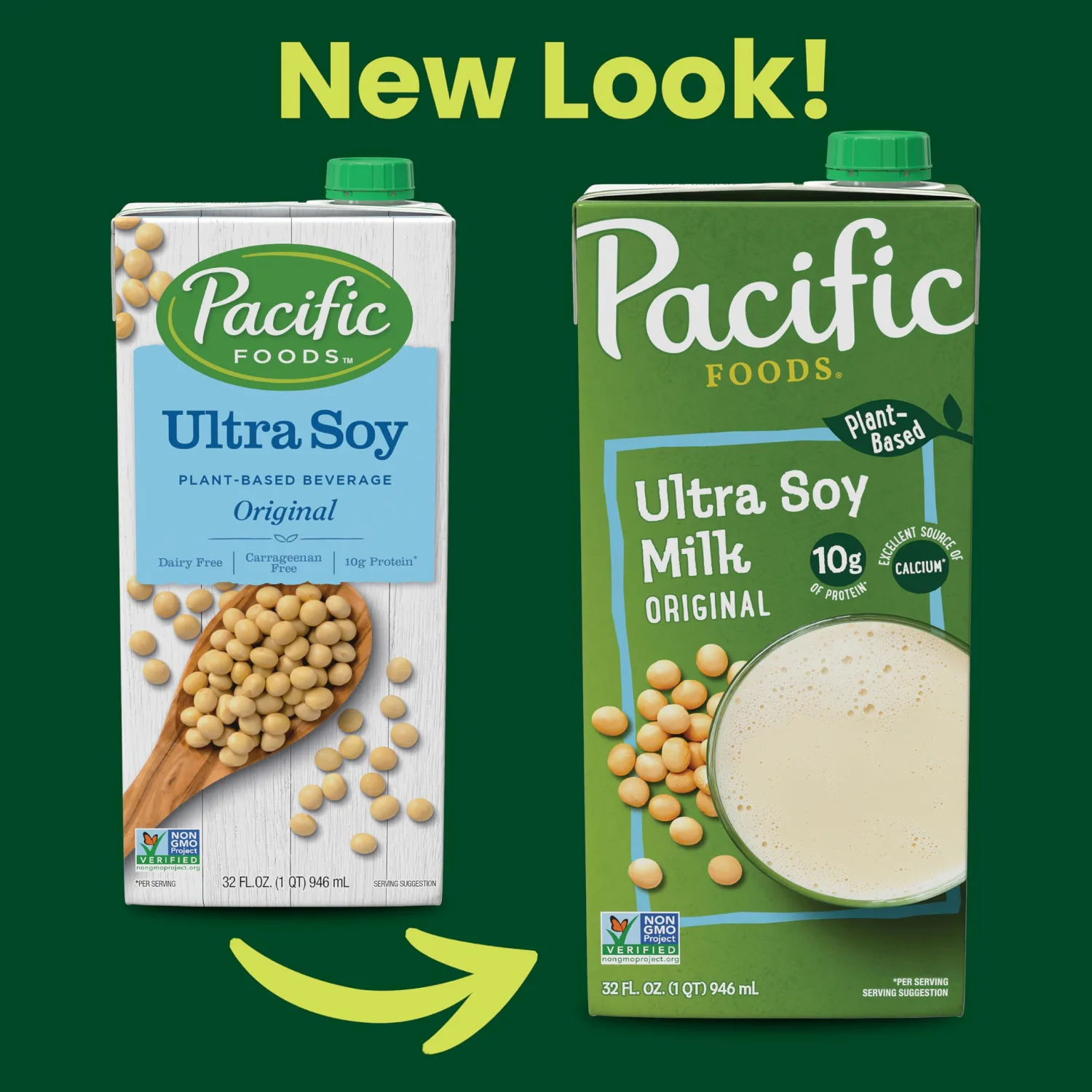 Pacific Foods Original Ultra Soy Milk, Plant Based Milk, 32 oz Carton
