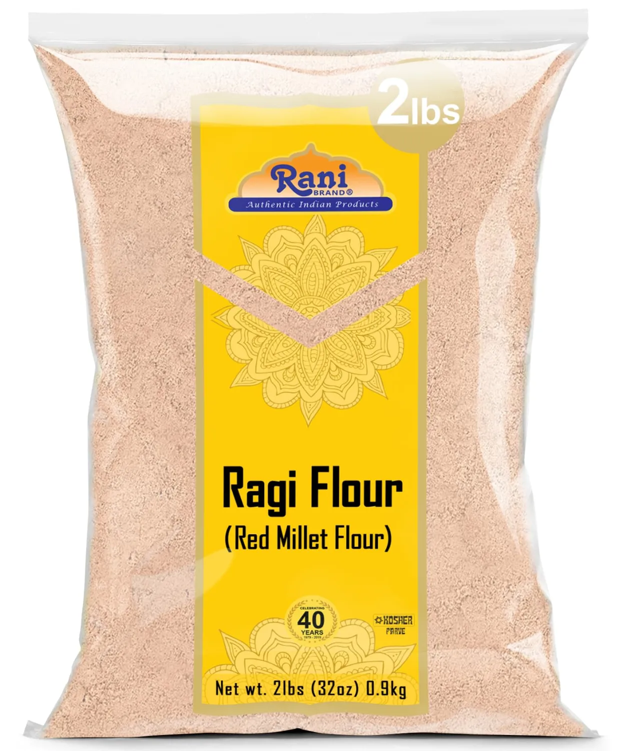 Rani Ragi (Finger Millet) Flour 32oz (2lbs) 908g ~ All Natural | Vegan | Gluten Friendly | NON-GMO | Kosher | Indian Origin