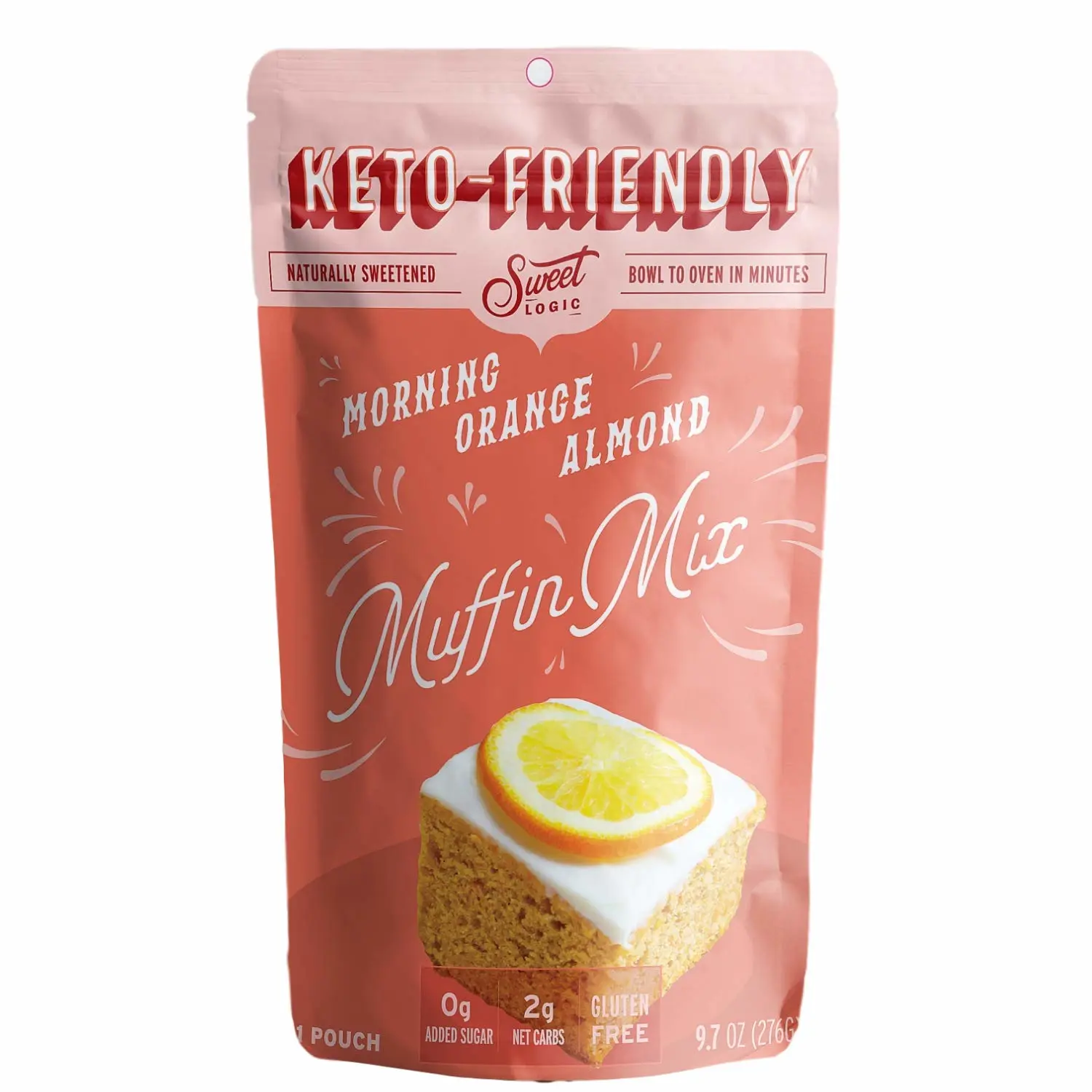 SWEET LOGIC Keto Baking Mix | Delicious Keto Baked Goods With Just 1-2G Net Carbs Per Serving | Gluten Free, Naturally Sweetened Low Carb, Diabetic Friendly | (Orange Almond Muffin)