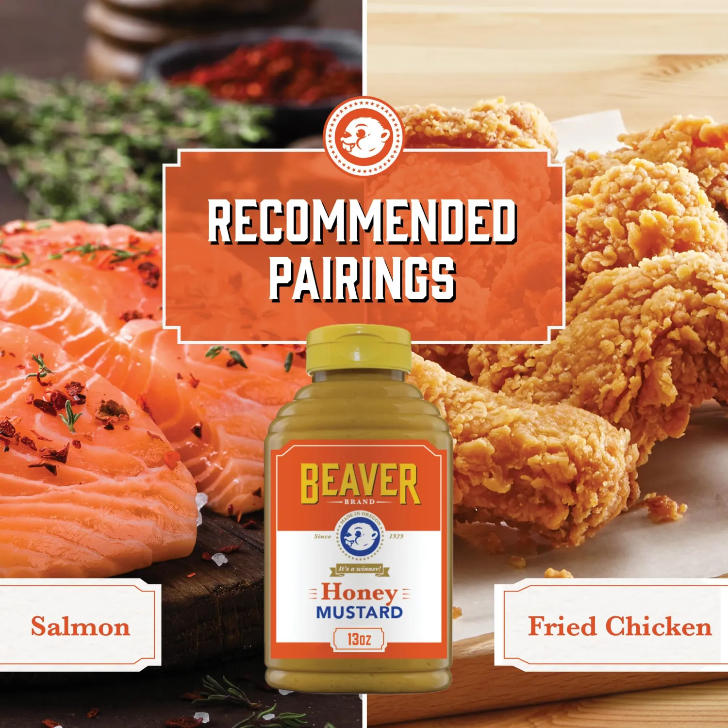 Beaver Sweet Honey Mustard, 13 oz squeeze bottle