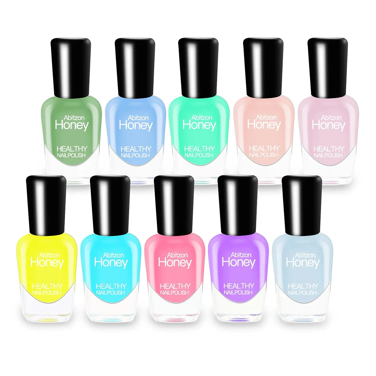 NEW Nail Polish Set (10 Bottles) - Non-Toxic Eco-Friendly Easy Peel Off & Quick Dry Water Based Nail Polish