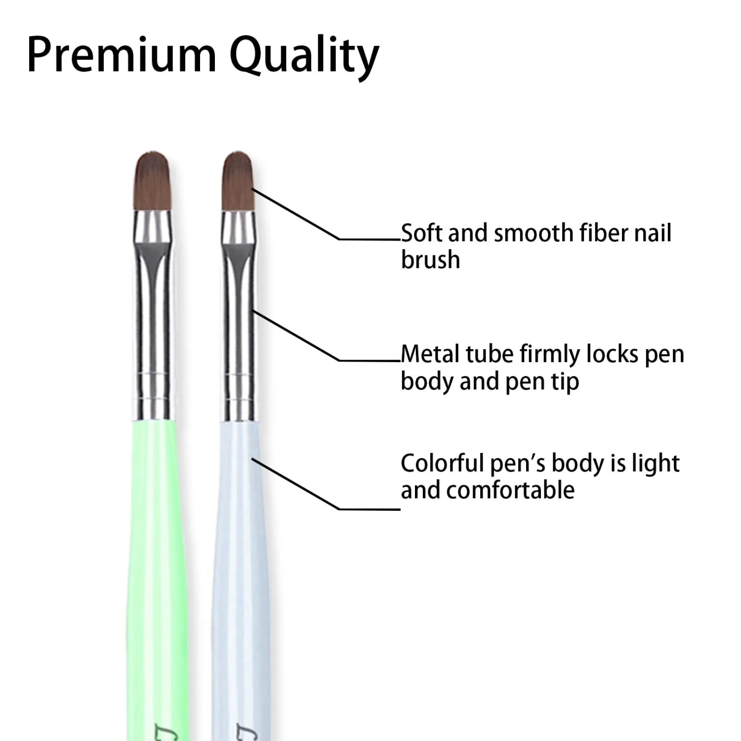 Lofuanna Nail Art Brushes Set Gel Nail Brush 7Pcs Poly Extension gel Brushes French Manicure Tools Nail Art Tips Builder Brushes Acrylic Painting Drawing Pen for Home and Professional Salon Use Sizes #2,4,6,8,10,12,14