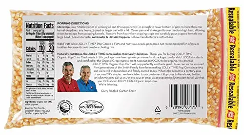 Jolly Time Unpopped Popcorn Kernels, Gourmet Popping Corn for Air Popper Machine or Stovetop, Non-GMO (Organic Yellow Pop Corn, 1.25 Pound (Pack of 3))