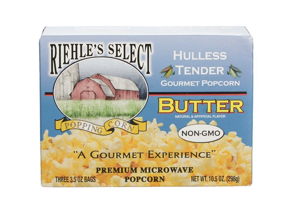 Riehle's Select Popcorn "Hulless" Butter Microwave Popcorn - 12 Boxes (36 Packs)