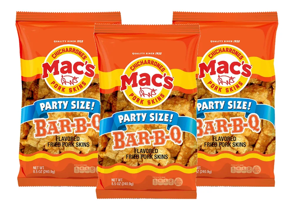 Mac's BBQ Pork Skins, 8.5 Ounce (Pack of 3)