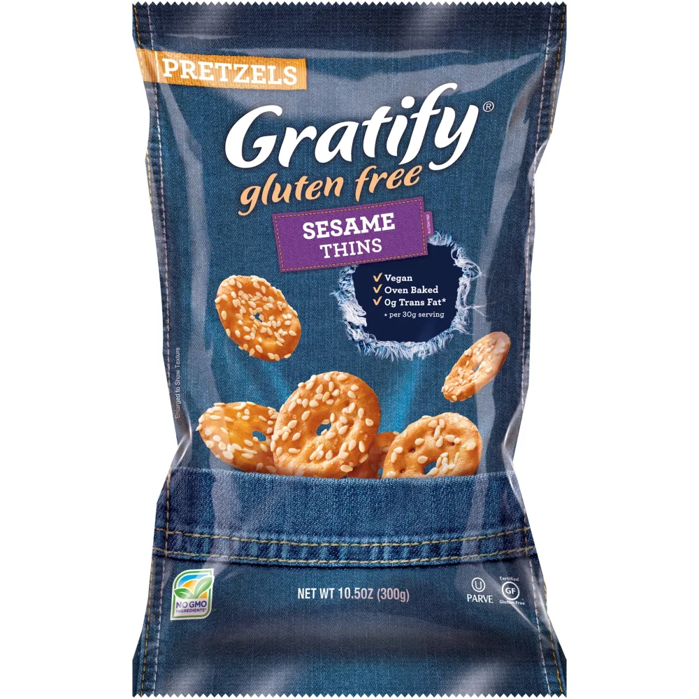 Gratify Pretzel Gf Thin Sesame 10.5oz