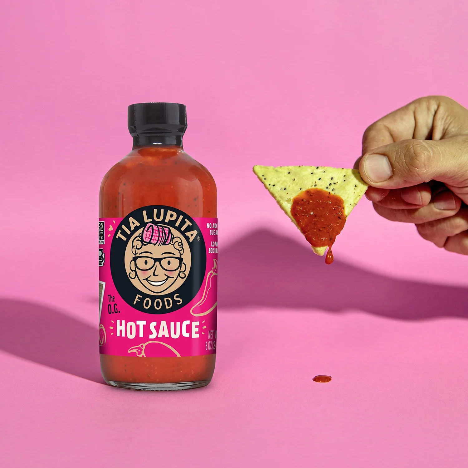Tia Lupita Hot Sauce | 8 oz x 1 Bottle | Flavorful Heat, Medium Spice, Smoky with hints of Sweetness | Gluten Free, Non GMO, Sugar Free, Low Sodium, Keto, No Carbs - Made with Red Jalapeño Peppers