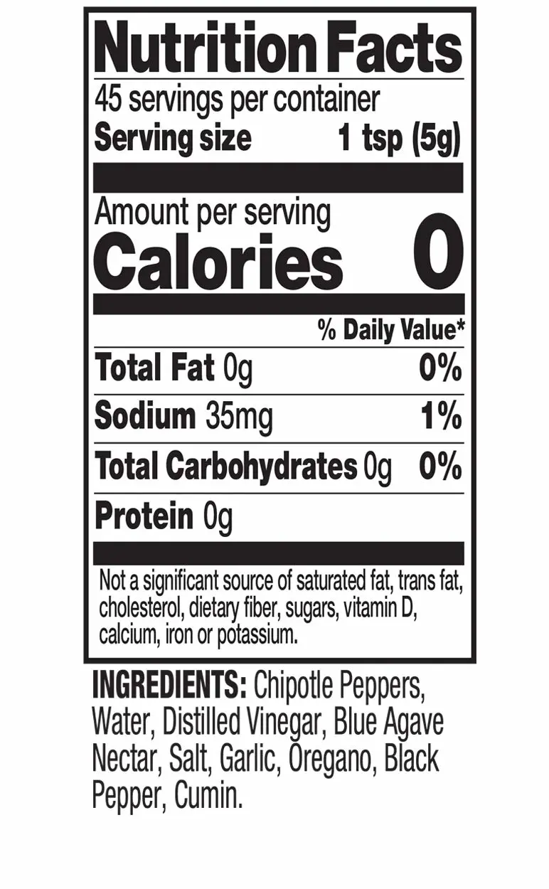 Tia Lupita Chipotle Hot Sauce | 8 oz x 1 Bottle | Flavorful Heat, Medium Spice, Smoky, Full Body | Gluten Free, Non GMO, Sugar Free, Low Sodium, Keto, No Carbs - Made with Chipotle Peppers