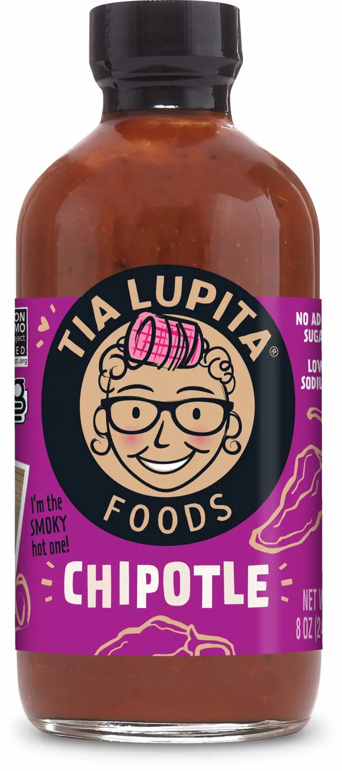 Tia Lupita Chipotle Hot Sauce | 8 oz x 1 Bottle | Flavorful Heat, Medium Spice, Smoky, Full Body | Gluten Free, Non GMO, Sugar Free, Low Sodium, Keto, No Carbs - Made with Chipotle Peppers