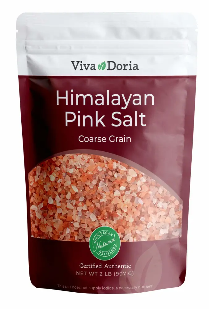 Viva Doria Himalayan Pink Salt, Coarse Grain, Certified Authentic, 2 lb (907 g) For Grinder Refills