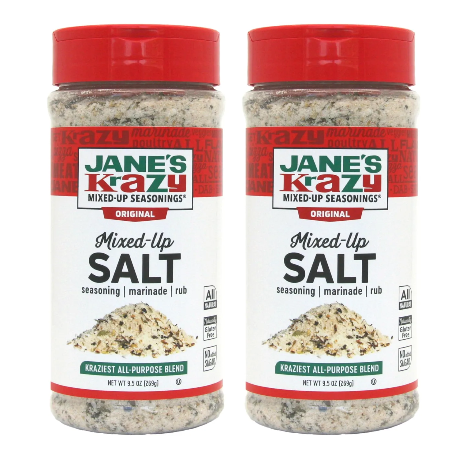 Jane's Krazy Mixed-Up Original Salt Blend, 9.5 Ounce (Pack of 2)