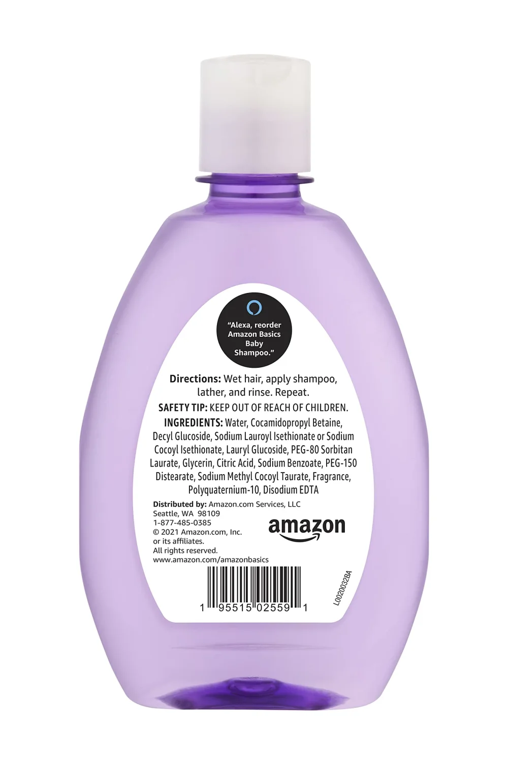 Amazon Basics Baby Shampoo, Lavender & Chamomile Scented, 13.60 Fl Oz (Pack of 1)