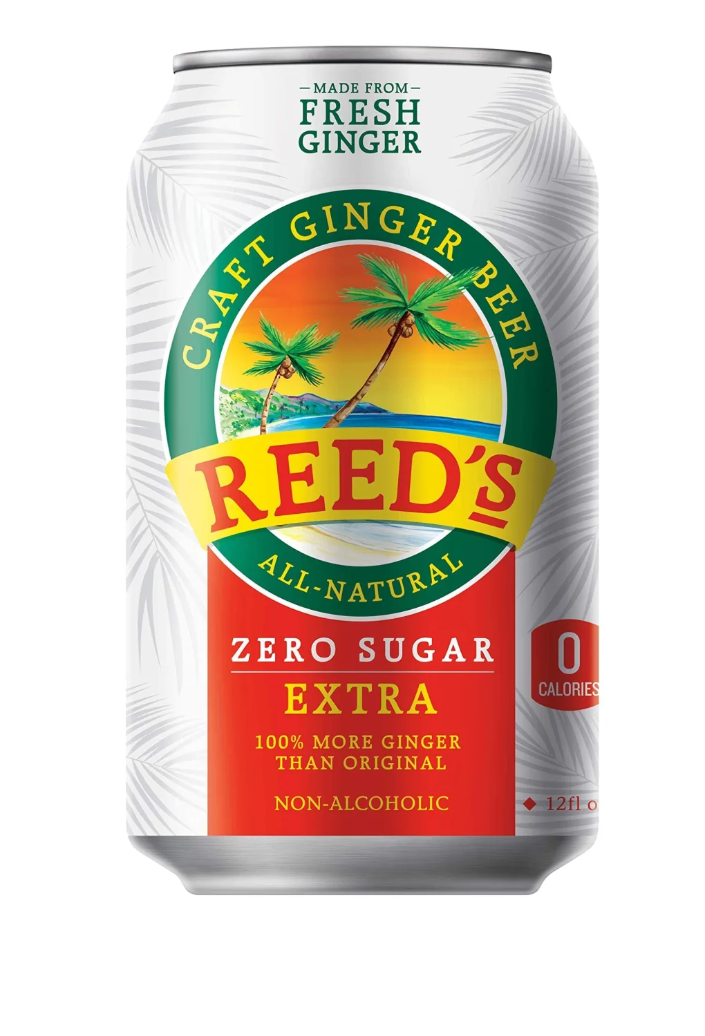 Reed's, Zero Sugar Extra Ginger Beer, Great Tasting All Natural Certified Ketogenic Soda Drink,12 Fl Oz (Pack of 4)
