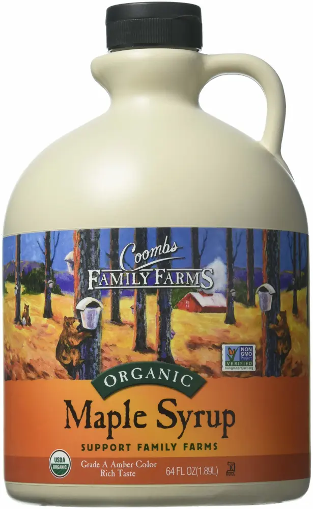 Coombs Family Farms Organic Maple Syrup, Grade A Amber Color, Rich Taste, 64-Ounce Jug