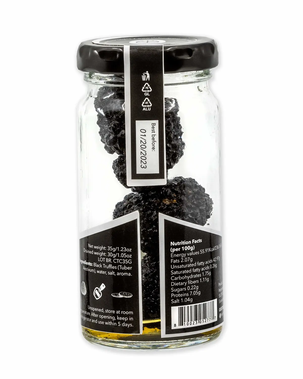 Slofoodgroup Black Truffles, Preserved Whole Black Truffles (Tuber Aestivum) Preserved in Brine (30 gram net weight truffles) - Truffle Mushroom Gourmet Food