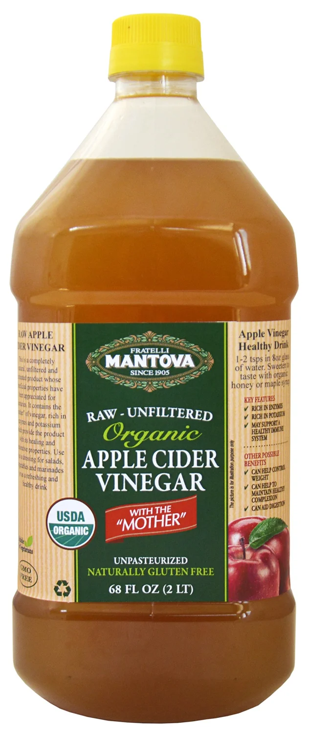 Organic Apple Cider Vinegar With The Mother 68 oz -100% USDA Certified Organic - Raw, Unfiltered