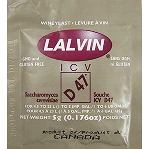 5x Lalvin D47 Yeast White and Blush Wines 5g Homebrew Wine Making 4.5L-23L