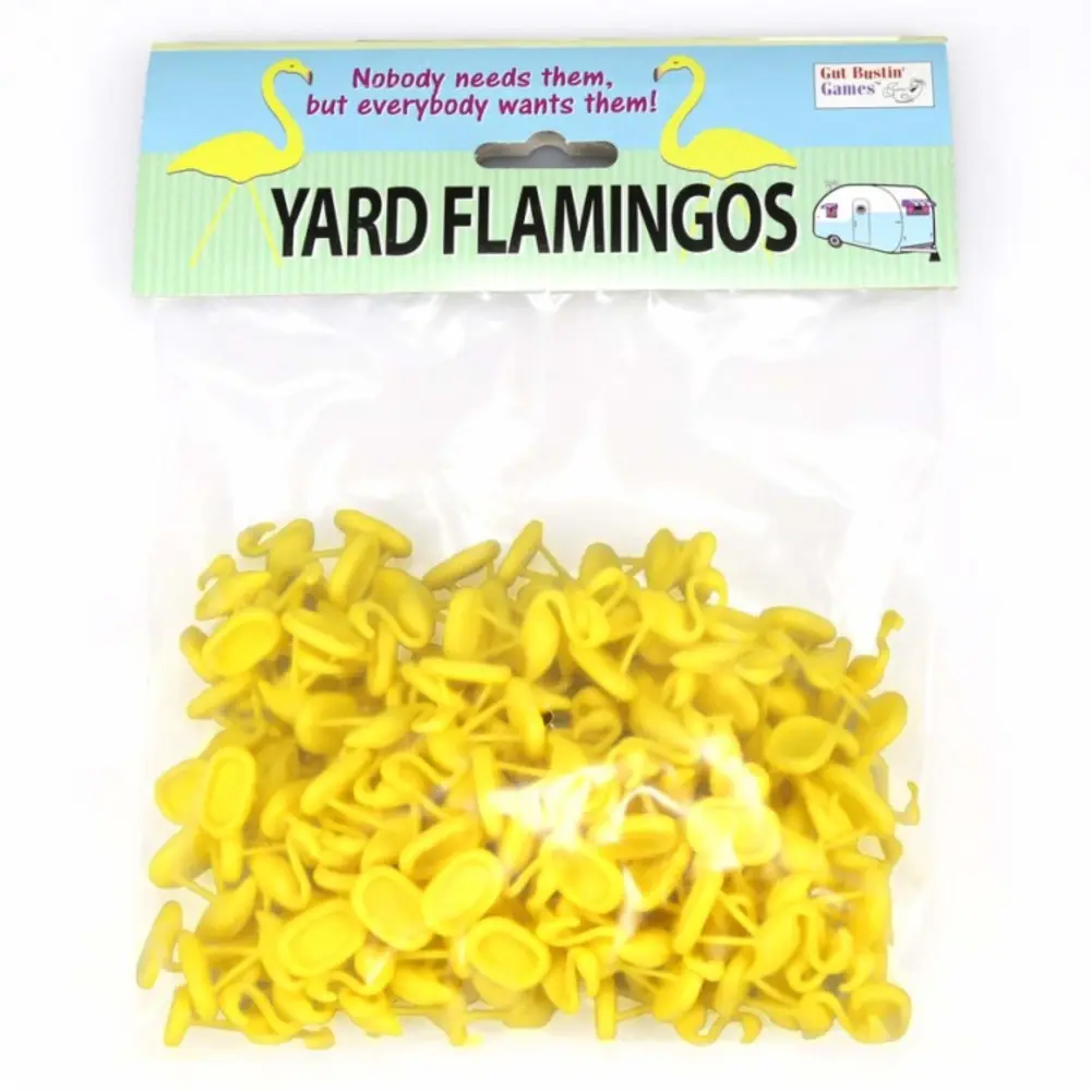 Gut Bustin' Games Yellow Yard Flamingo Miniatures, Set of 100