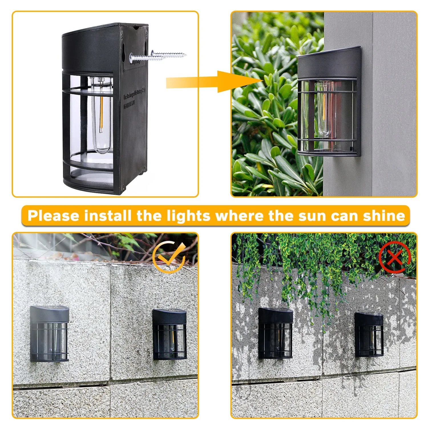 Mancra 8 Pack Solar Fence Lights, LED Solar Outdoor Lights Waterproof Solar Deck Lights Patio Decor for Outside Yard Porch Driveway, 3000K