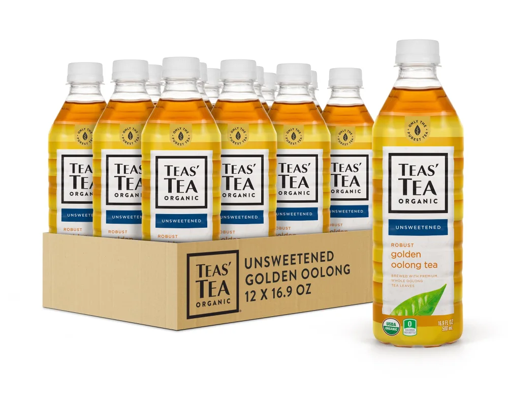 Teas' Tea Unsweetened Golden Oolong Tea 16.9 Ounce (Pack of 12), Sugar Free, 0 Calories