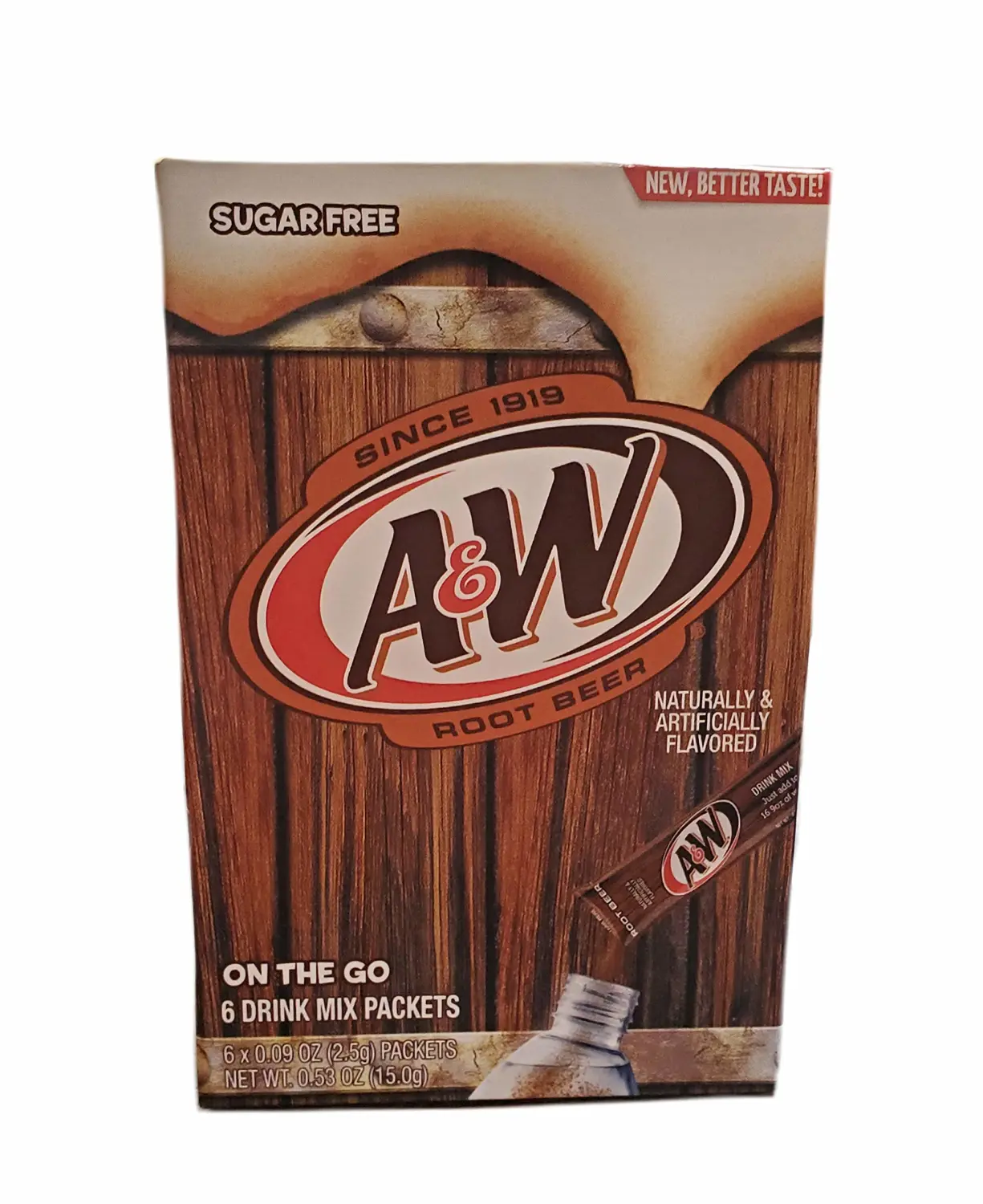 A&W Root Beer Caffeine/Sugar Free Classic On-the-Go Drink Mix Packets - 2 Pk (12 ct)