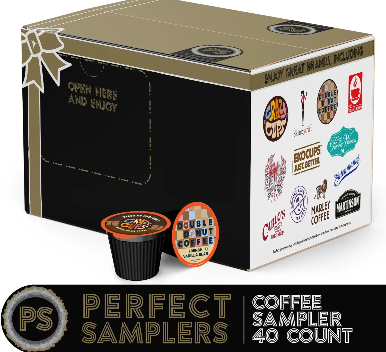 Coffee Variety Sampler, Including Dark Roast, Medium Roast, & Flavored Coffee Pods, Coffee Pods Variety Pack for Keurig K Cups Machines, Perfect Coffee Gift Set, 40 Count(Pack of 1)