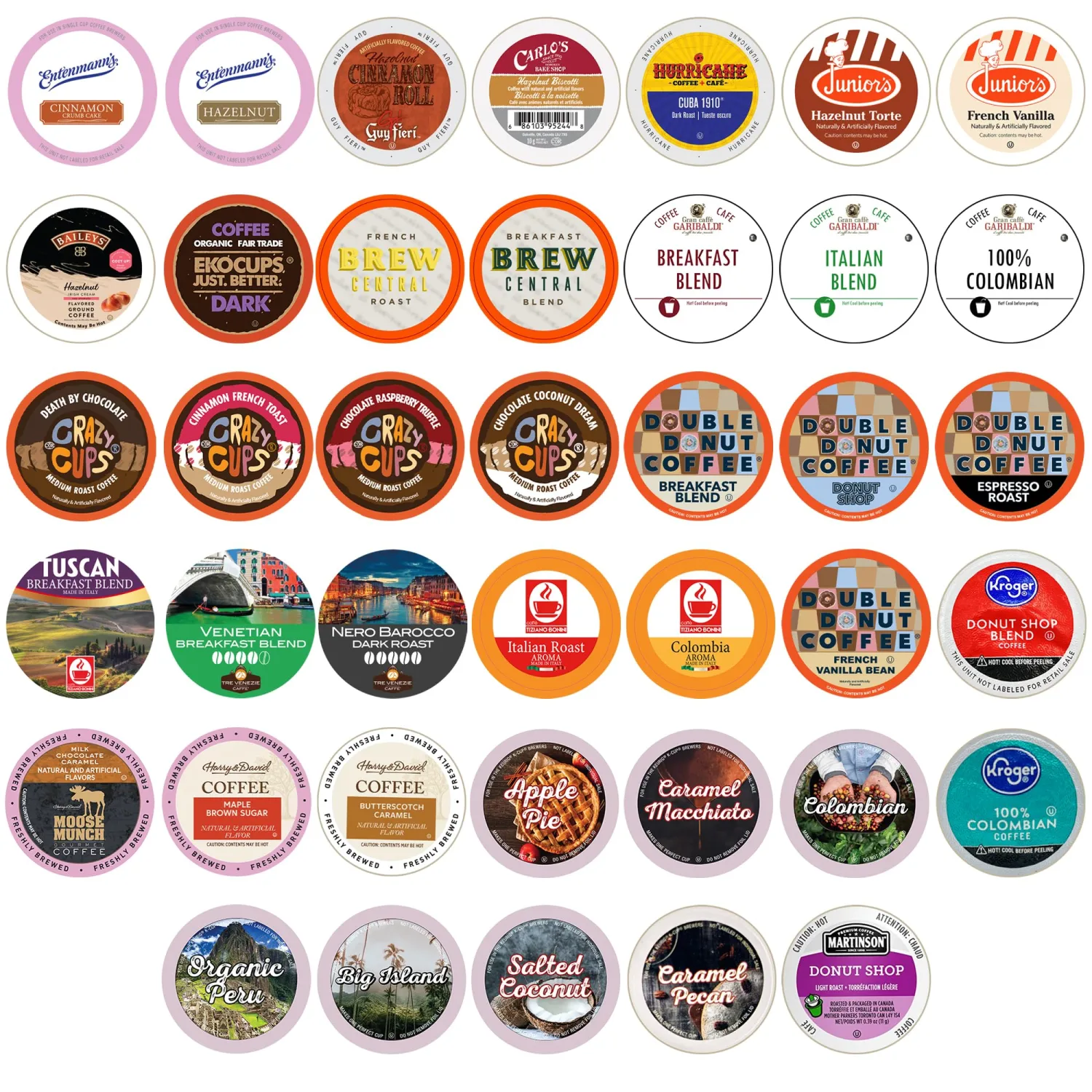 Coffee Variety Sampler, Including Dark Roast, Medium Roast, & Flavored Coffee Pods, Coffee Pods Variety Pack for Keurig K Cups Machines, Perfect Coffee Gift Set, 40 Count(Pack of 1)