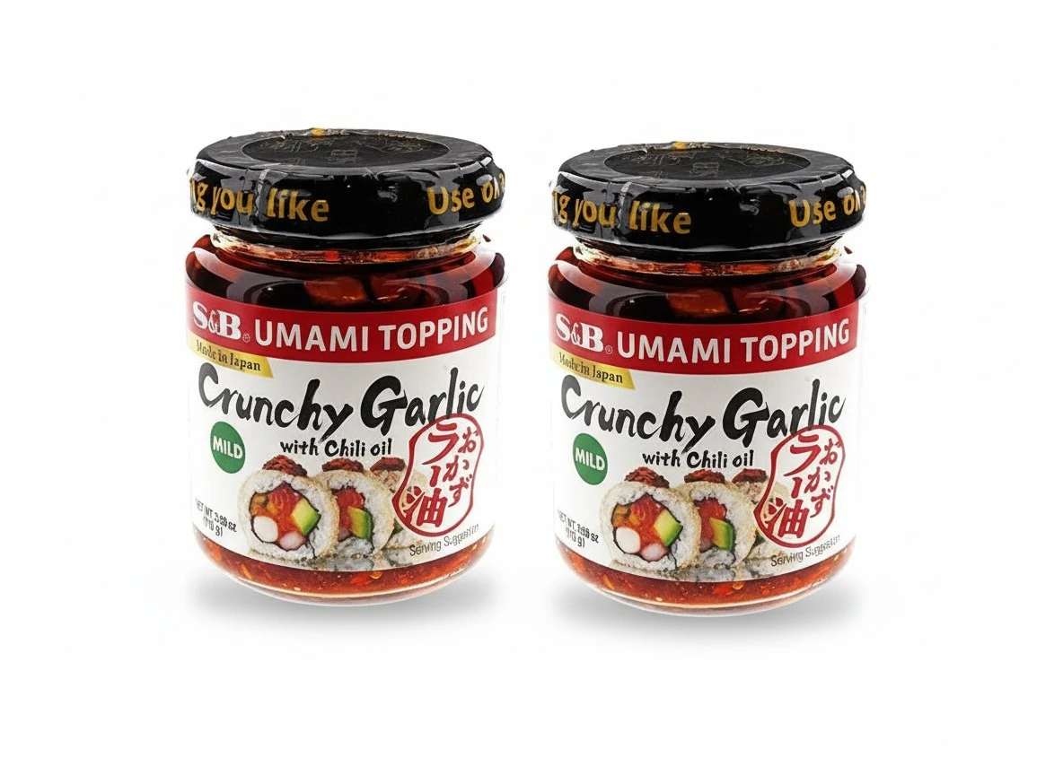 S&B Chili Oil with Crunchy Garlic, 3.9 Ounce (Pack of 2)