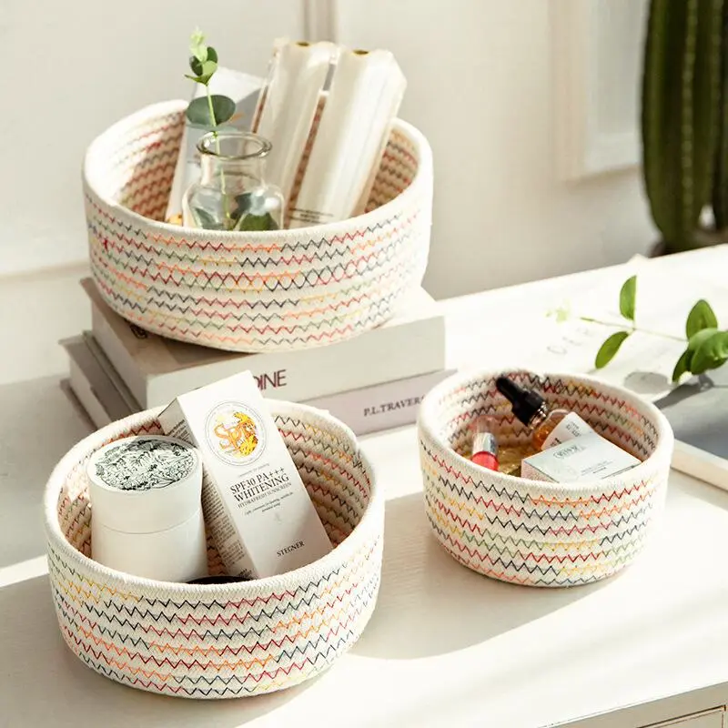 Cotton Yarn Environmental Protection Sundries Weaving Storage Basket