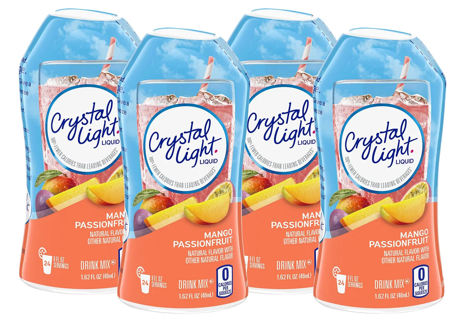 Crystal Light Mango Passionfruit Liquid Drink Mix, Caffeine Free, 1.62 fl oz. (Pack of 4)