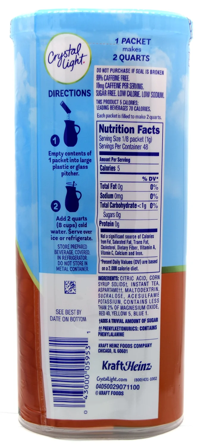 Crystal Light Sweet Tea, 12-Quart 1.56-Ounce Canister (Pack Of 2)